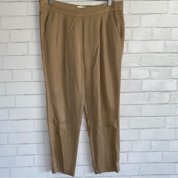 BABATON Aritizia $148 Conan Lyocell Cropped Dk Tan Trouser Pants 6 EUC - Picture 3 of 13